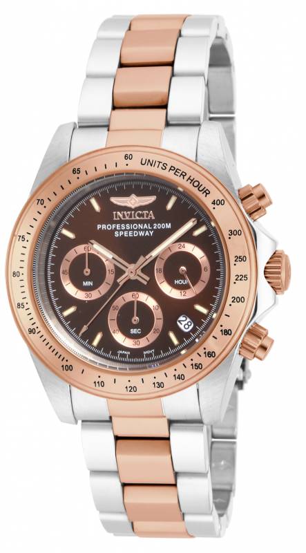 886678208449 Mens 17029 Speedway Quartz Chronograph Brown Dial Watch