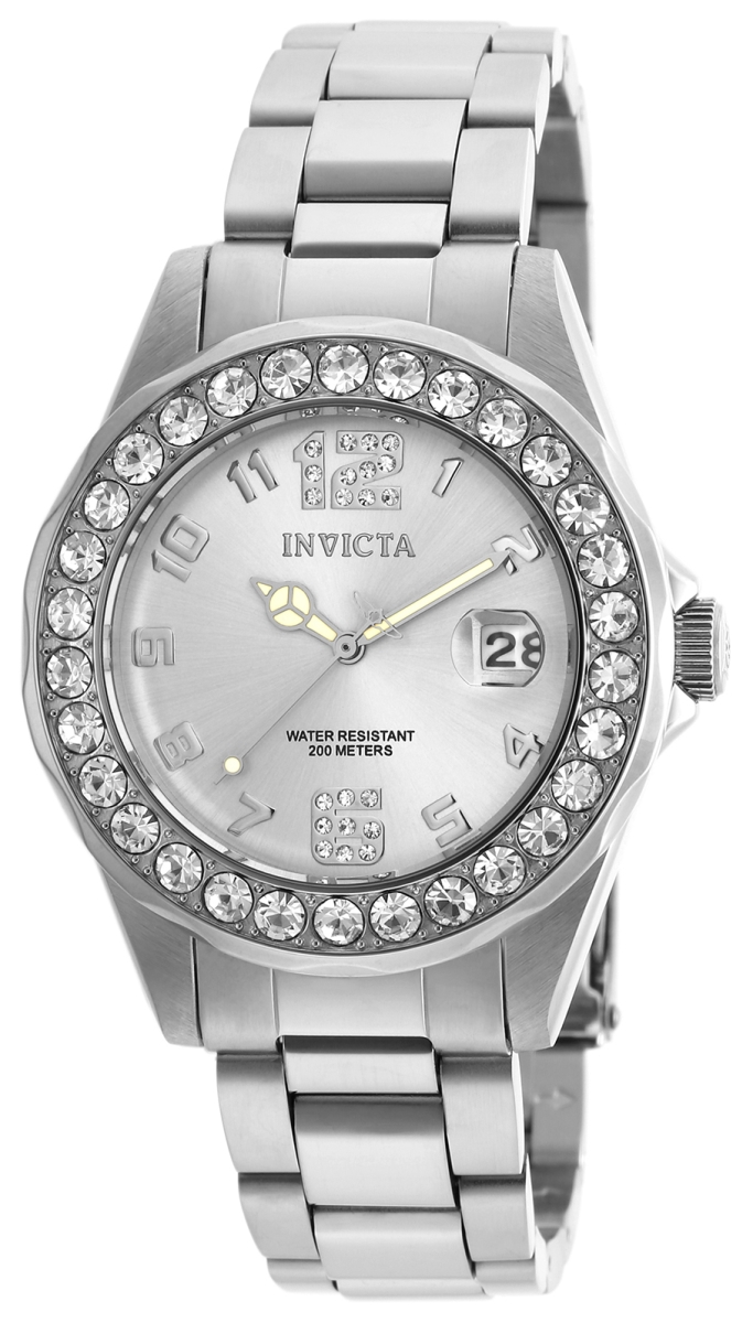 Picture of Invicta 886678262427 Lady 21396 Pro Diver Quartz 3 Hand Silver Dial Watch