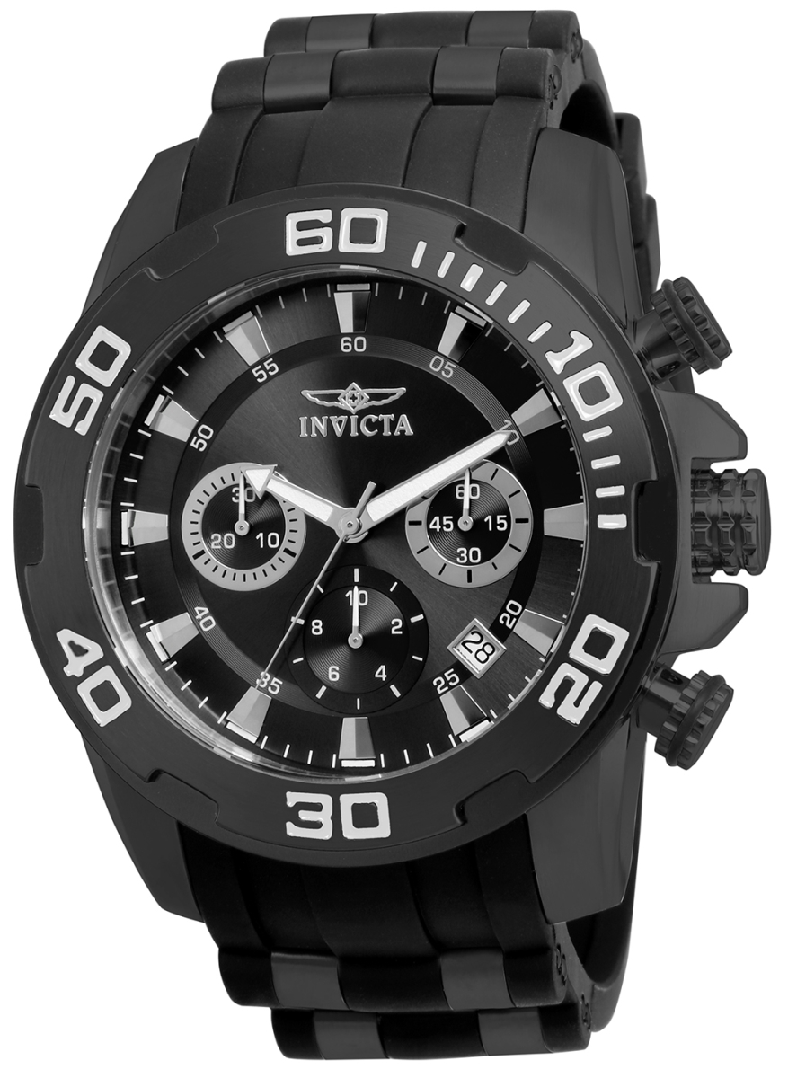 Mens 22338 Pro Diver Quartz Chronograph Black Dial Watch  Black