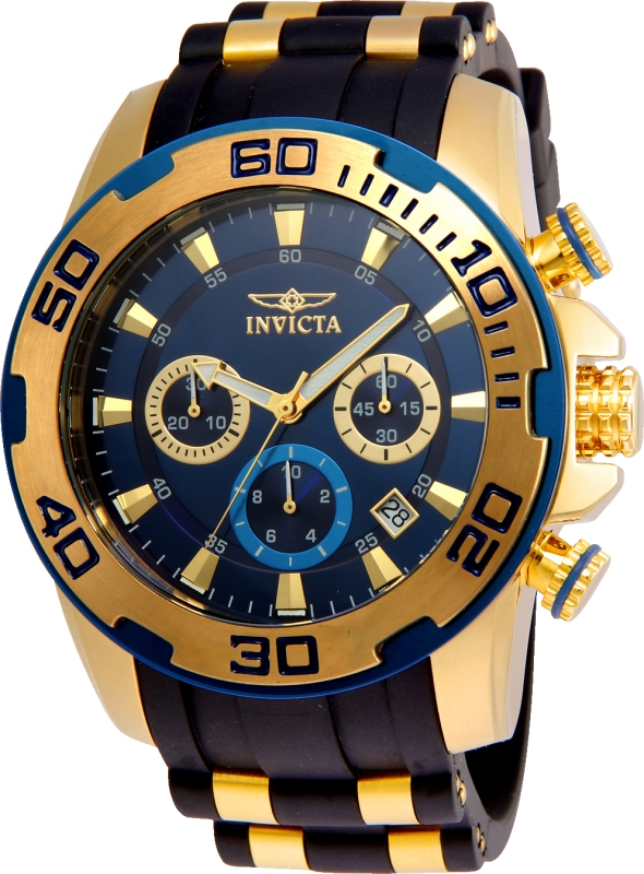 886678273669 Mens 22341 Pro Diver Quartz Chronograph Blue Dial Watch