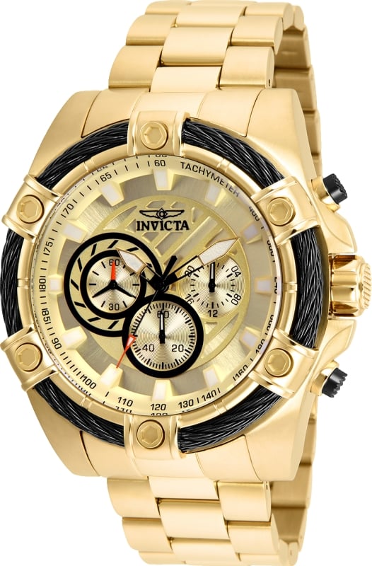 886678308736 Mens 25515 Bolt Quartz Chronograph Gold Dial Watch
