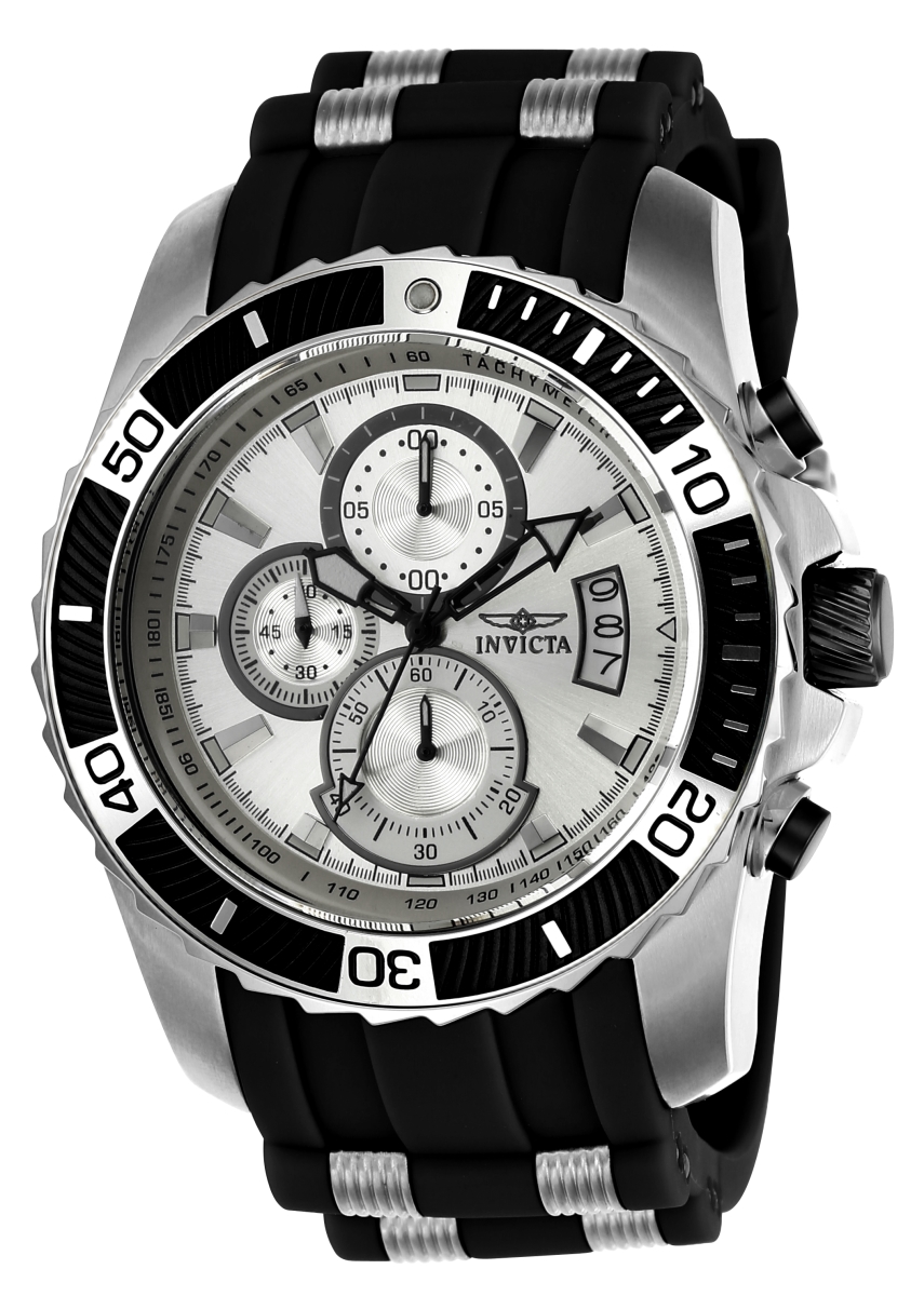 Mens Pro Diver Quartz Multifunction Dial Watch - Silver
