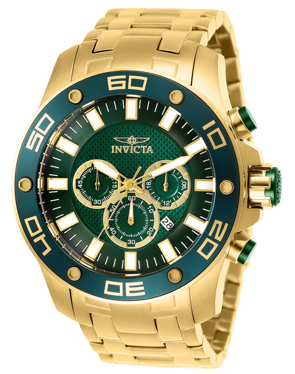 Picture of Invicta 26077 Mens Pro Diver Quartz Chronograph Dial Watch&#44; Green