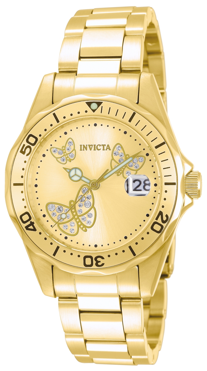 12505 Womens Angel Quartz 3 Hand Dial Watch - Gold