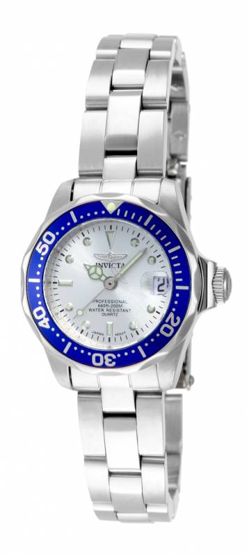 Womens Pro Diver Quartz 2 Hand Dial Watch - Silver