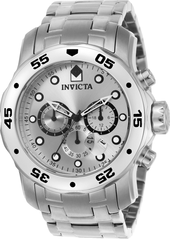 48 in. Mens Pro Diver Quartz Chronograph Silver Dial Watch -  Invicta, IN628366