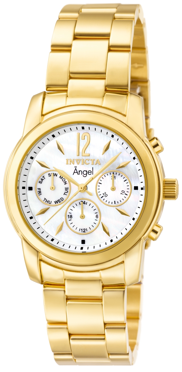 38 in. Womens Angel Quartz Chronograph White Dial Watch