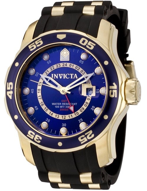 6993 48.8 in. Mens Pro Diver Quartz GMT Blue Dial Watch -  Invicta