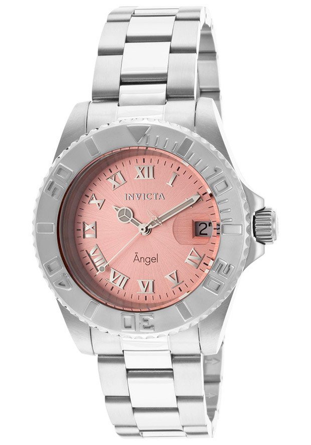 40 in. Womens Angel Quartz 3 Hand Pink Dial Watch