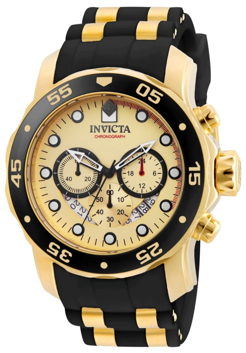 48 in. Mens Pro Diver Quartz 3 Hand Gold Dial Watch