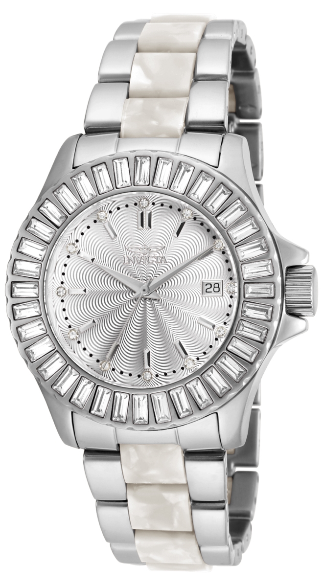 Picture of Invicta 18874 38 in. Womens Angel Quartz 3 Hand Silver Dial Watch