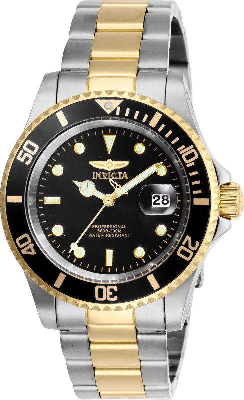 26973 40 in Mens Pro Diver Quartz 3 Hand Black Dial Watch