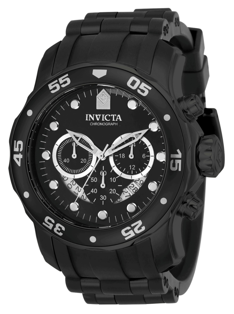 48 in. Mens Pro Diver Quartz Multifunction Black Dial Watch