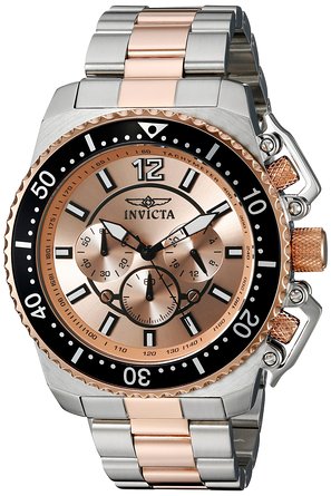 Picture of Invicta 21956 48 in. Mens Pro Diver Quartz 3 Hand Rose Gold Dial Watch