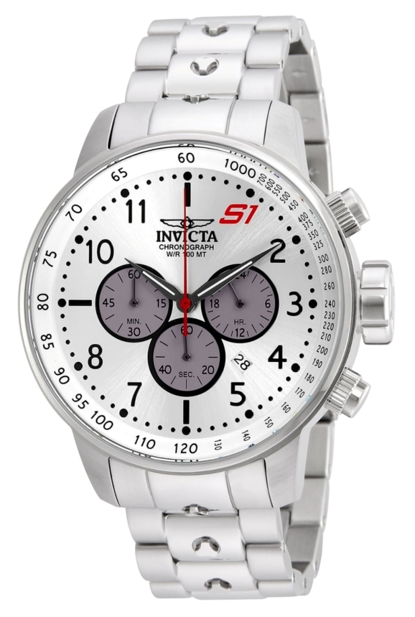23083 48 in. Mens S1 Rally Quartz Chronograph Silver Dial Watch -  Invicta