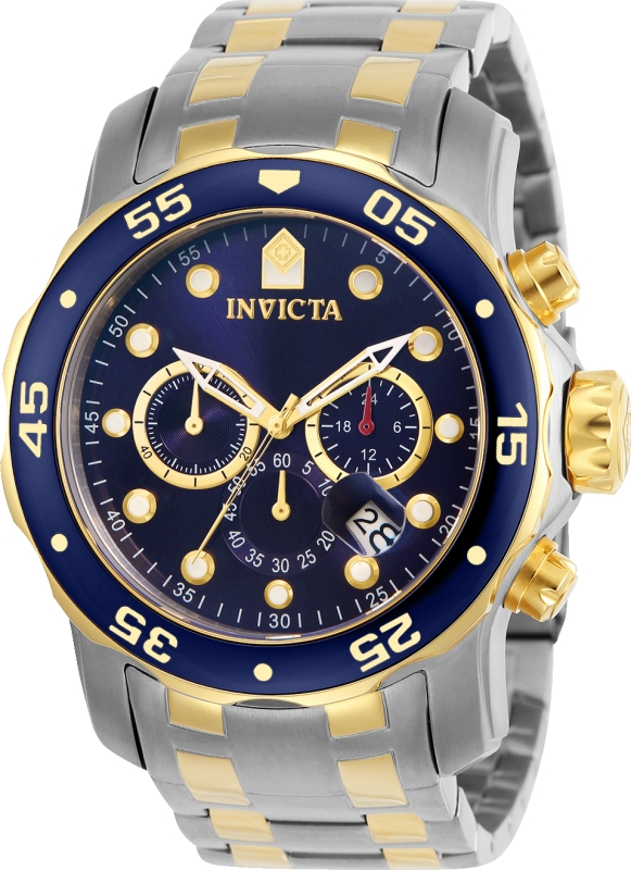 Mens Pro Diver Quartz Chronograph Blue Dial Watch