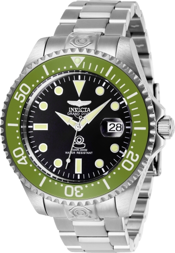 27612 Mens Pro Diver Automatic 3 Hand Black Dial Watch with Diver Buckle