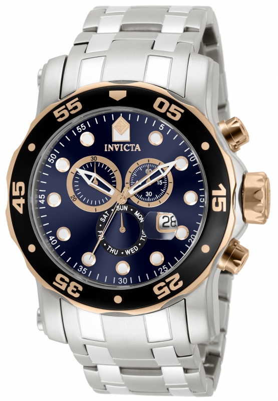 80038 Mens Pro Diver Quartz Chronograph Blue Dial Watch with VD53 Caliber -  Invicta