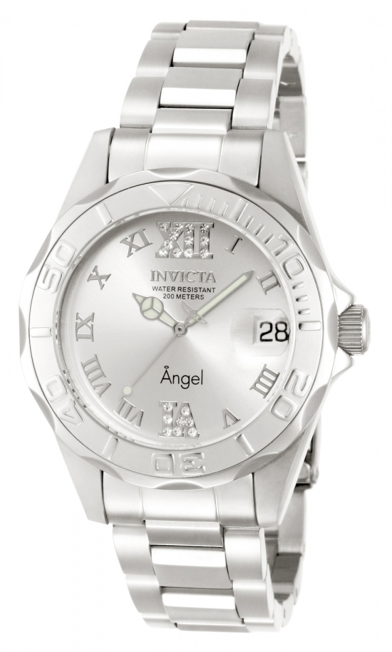 14396 Womens Angel Quartz 3 Hand Silver Dial Watch with PC32A Caliber