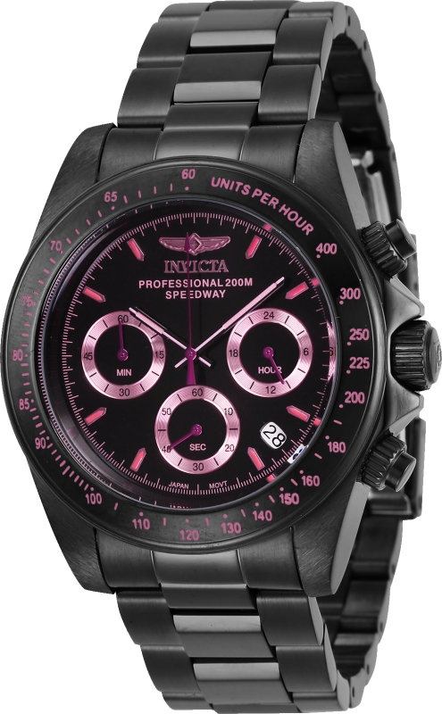 Picture of Invicta 27773 Mens Speedway Quartz Chronograph Black Dial Watch with Diver Buckle