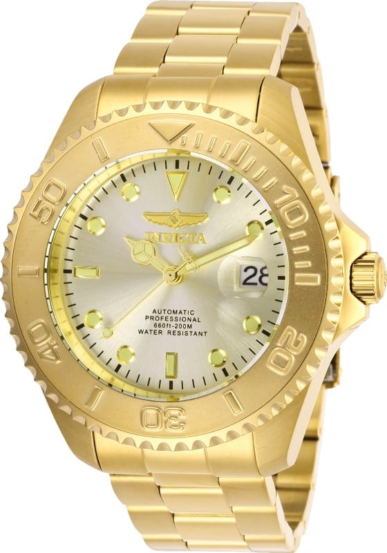 Picture of Invicta 28950 Mens Pro Diver Automatic 3 Hand Champagne Dial Watch with NH35A Caliber