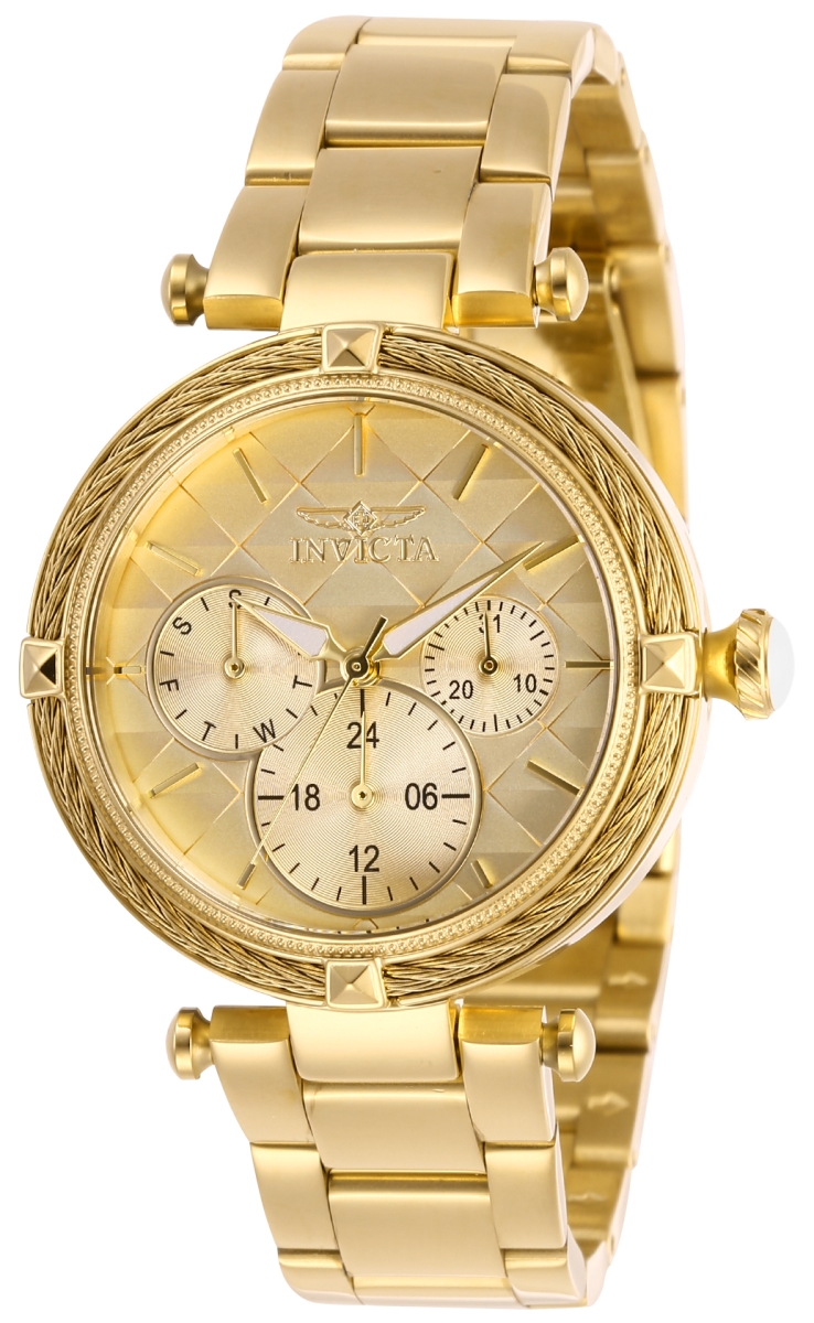 Picture of Invicta 28957 Lady Bolt Quartz 3 Hand Gold Dial Watch with VH63 Caliber
