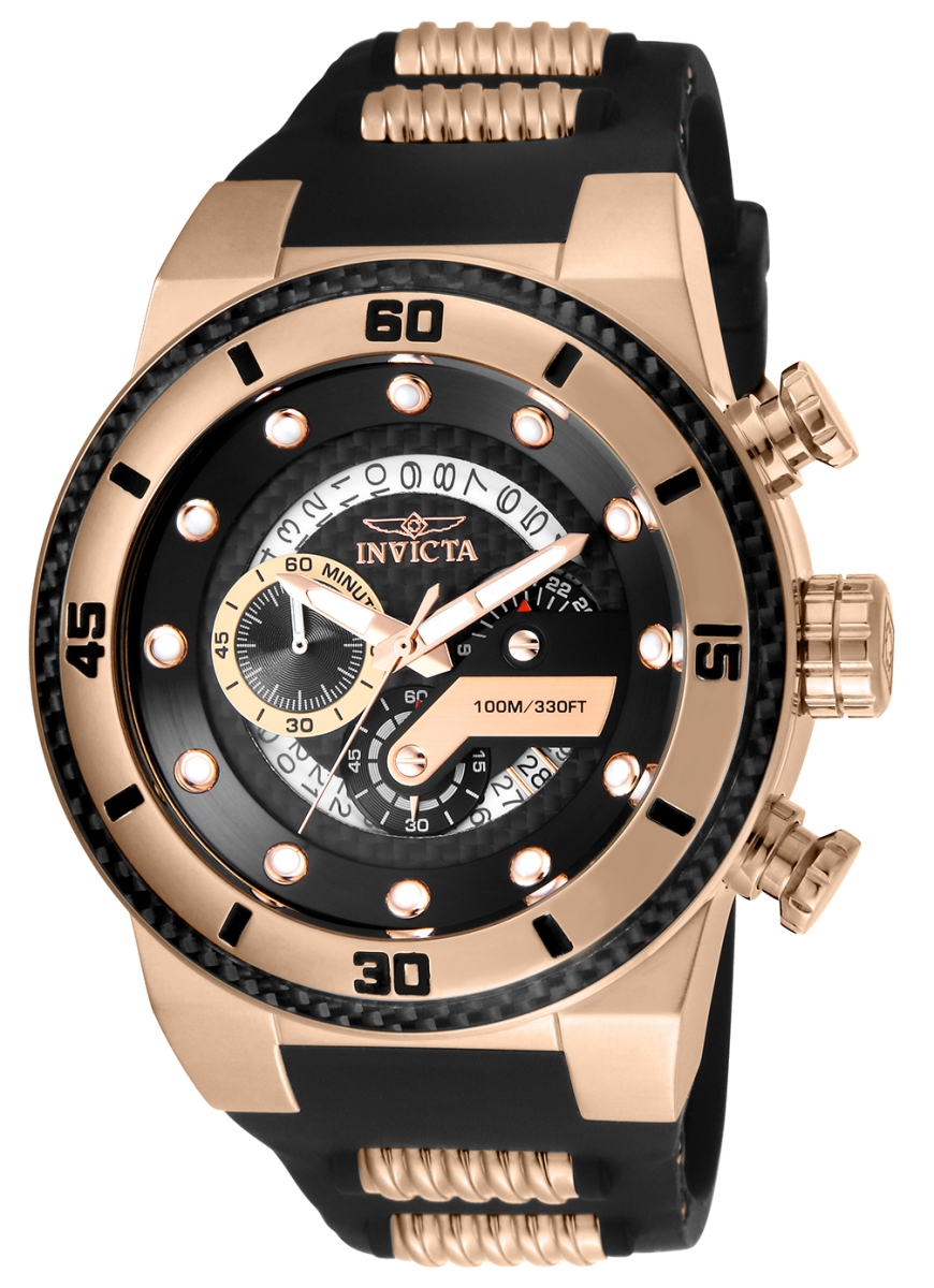 Picture of Invicta 24226 Mens S1 Rally Quartz Multifunction Black Dial Watch with Rose Gold & Black Tone