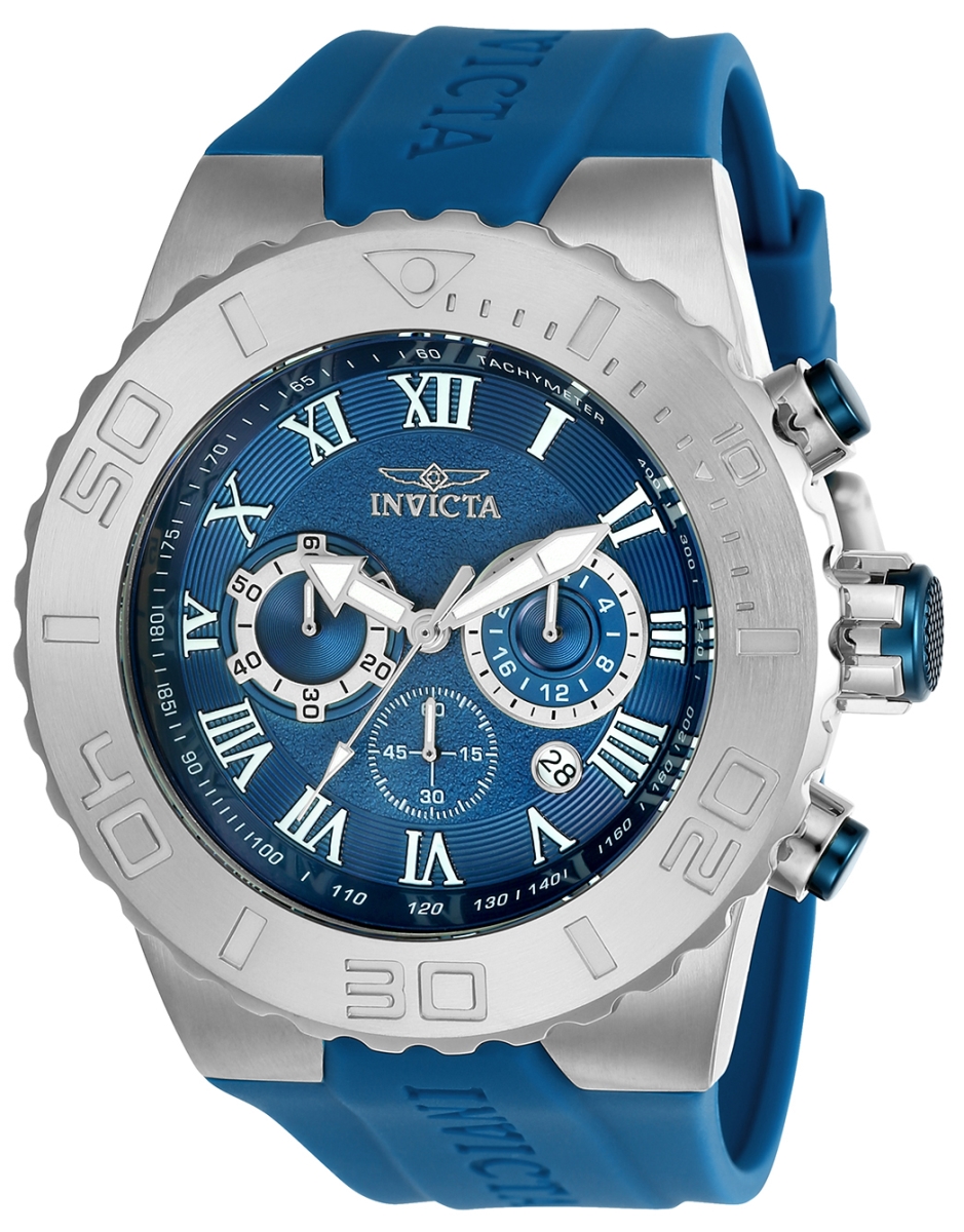 Picture of Invicta 24775 Mens Pro Diver Quartz 3 Hand Blue Dial Watch with Blue Tone