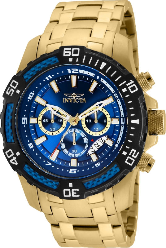 Mens Pro Diver Quartz Chronograph Silver Dial Watch with Silver Tone