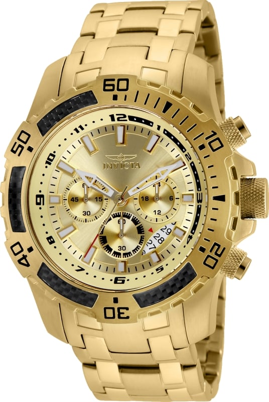 24860 Mens Pro Diver Quartz Chronograph Silver Dial Watch with Regular Buckle