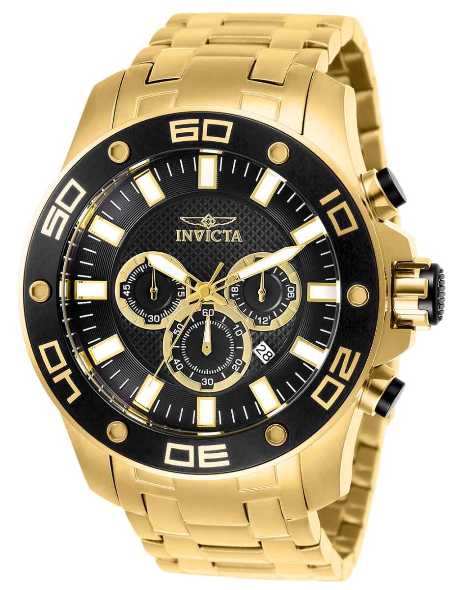 Picture of Invicta 26076 Mens Pro Diver Quartz Chronograph Black Dial Watch with Regular Clasp