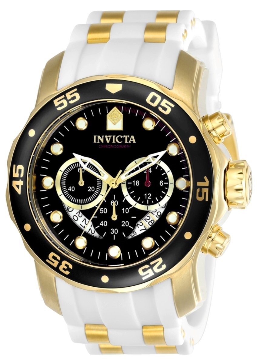 20289 Mens Pro Diver Quartz Chronograph Black Dial Watch with White & Gold Tone -  Invicta