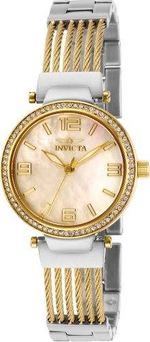 Picture of Invicta 29141 Womens Bolt Quartz 3 Hand White Dial Watch with Steel & Gold Tone