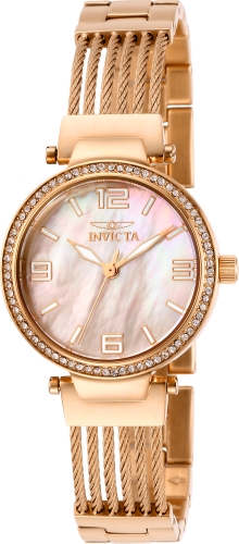 Picture of Invicta 29144 Womens Bolt Quartz 3 Hand White Dial Watch with Rose Gold Tone
