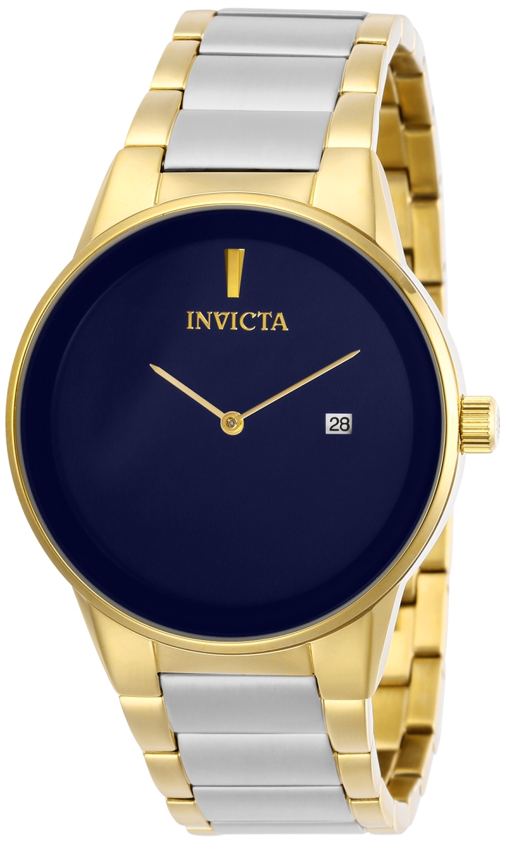 29469 Mens Specialty Quartz 2 Hand Blue Dial Watch with Gold & Steel Tone