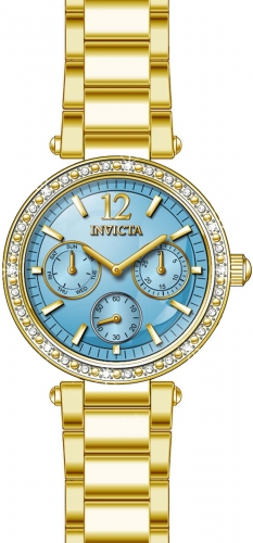 Picture of Invicta 29928 Womens Angel Quartz 2 Hand Blue Dial Watch with Gold Tone