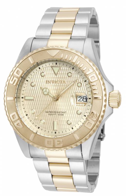 Picture of Invicta 14343 Mens Pro Diver Automatic 3 Hand Gold Dial Watch