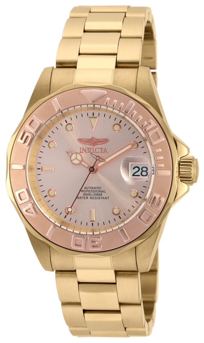 Invicta Men Pro Diver Automatic Watch, Gold, 90187