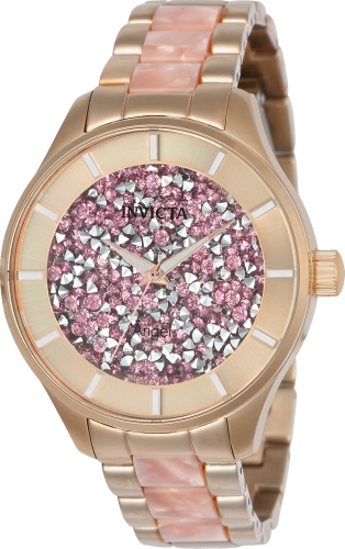 24663 Womens Angel Quartz 3 Hand Pink Dial Watch