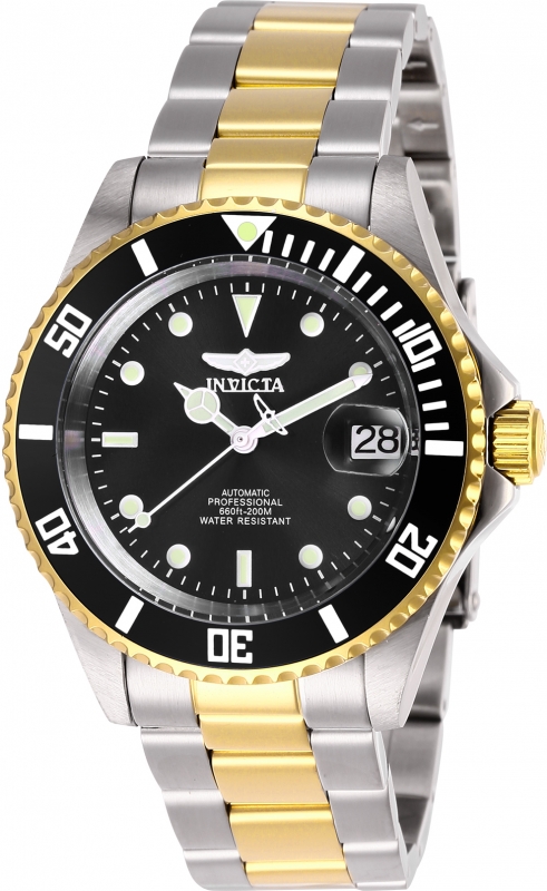 28663 Mens Pro Diver Automatic 3 Hand Black Dial Watch