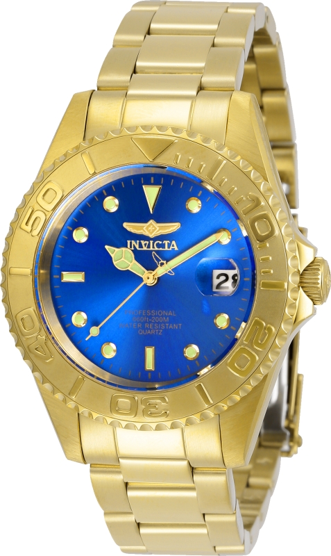Mens Pro Diver Quartz 3 Hand Blue Dial Watch