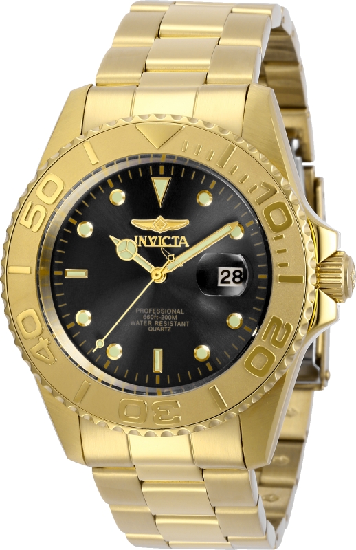 29946 Mens Pro Diver Quartz 3 Hand Black Dial Watch
