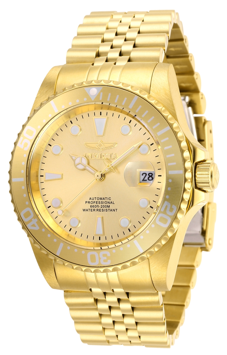 Mens Pro Diver Automatic 3 Hand Champagne Dial Watch