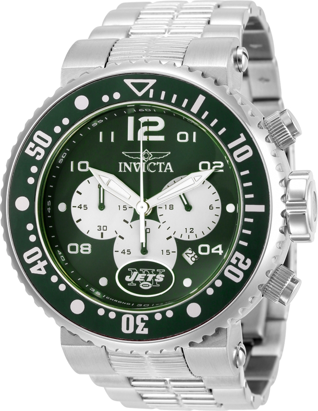 30277 Mens NFL Quartz Chronograph Green & White Dial Watch -  Invicta