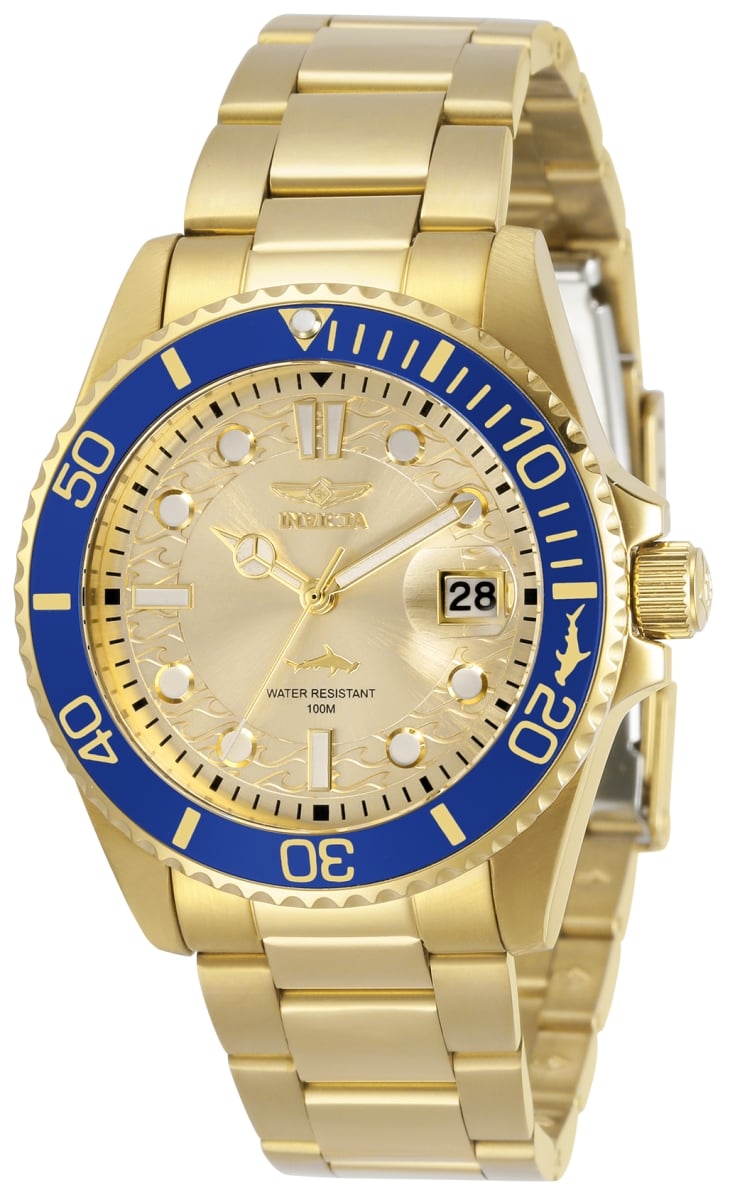 Picture of Invicta 30485 Womens Pro Diver Quartz 3 Hand Gold Dial Watch