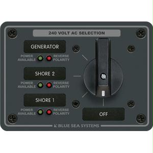 Blue Sea 8361 AC Rotary Switch Panel 65 Ampere 3 Positions + OFF, 3 Po