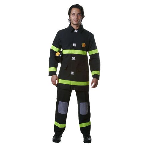 Picture of Dress Up America 340-XXL Adult Fire Fighter Costume in Black - Size XX Large
