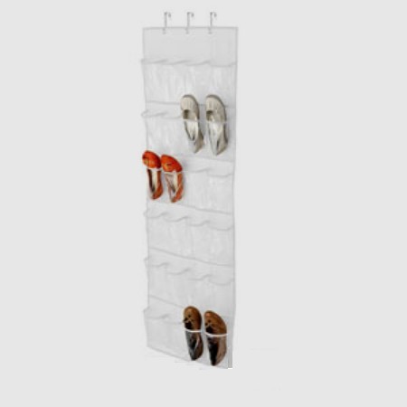Picture of Honey-Can-Do SFT-01242 24 Pocket Over-Door  Shoe Organizer - Polyester - White