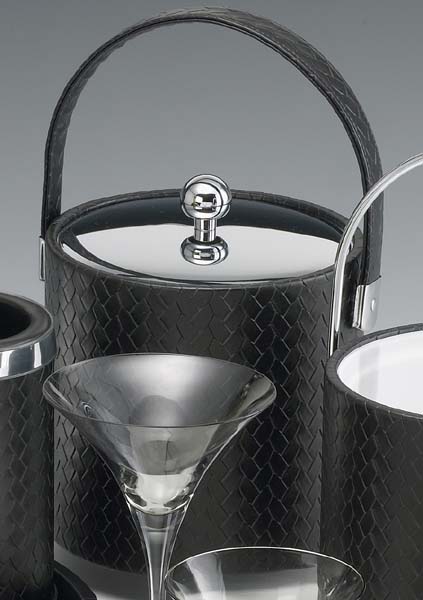 Picture of Kraftware 46373 San Remo Eclipse 3 Quart Ice Bucket with Stitched Handle and Metal Cover