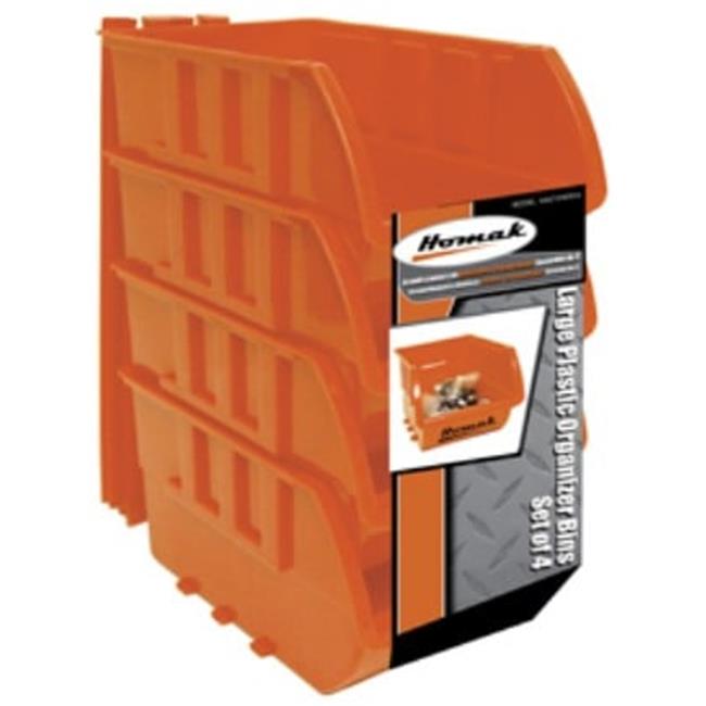 Homak HA01040954 Large Plastic Bins - Set of 4
